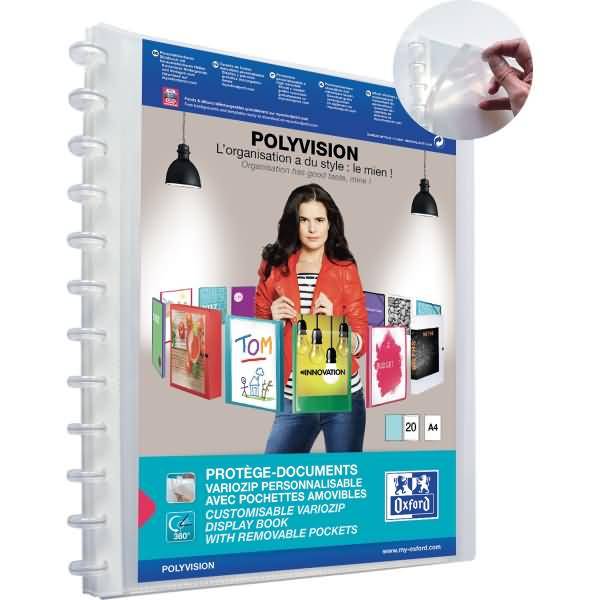 Sichtbuch polyvision A4 PP vario-zipp-Prinzip 20 Hüllen transparent