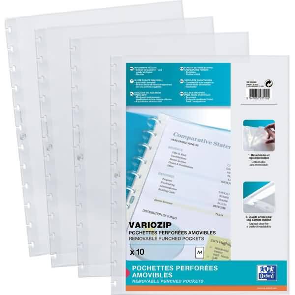 Ersatzhüllen manageMe! A4 PP vario-zipp-Prinzip transparent VE=10 stück