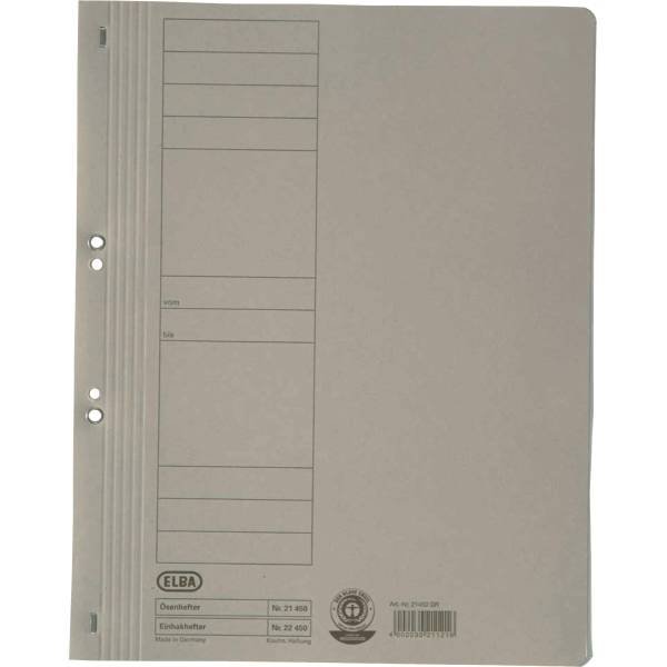Ösenhefter ganzer Vorderdeckel Karton grau