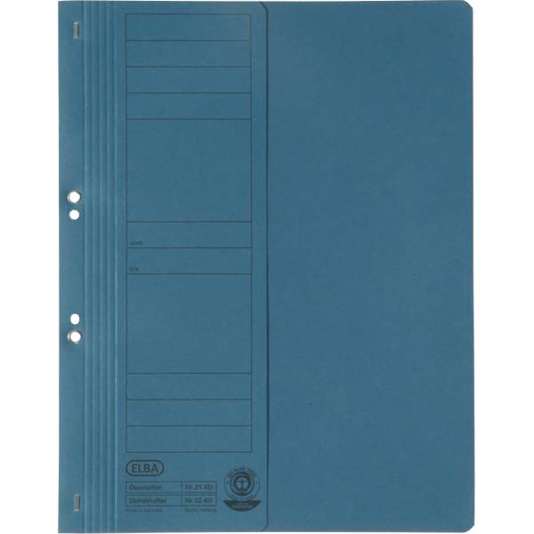 Ösenhefter kaufm. Heftung halber Vorderdeckel Karton blau