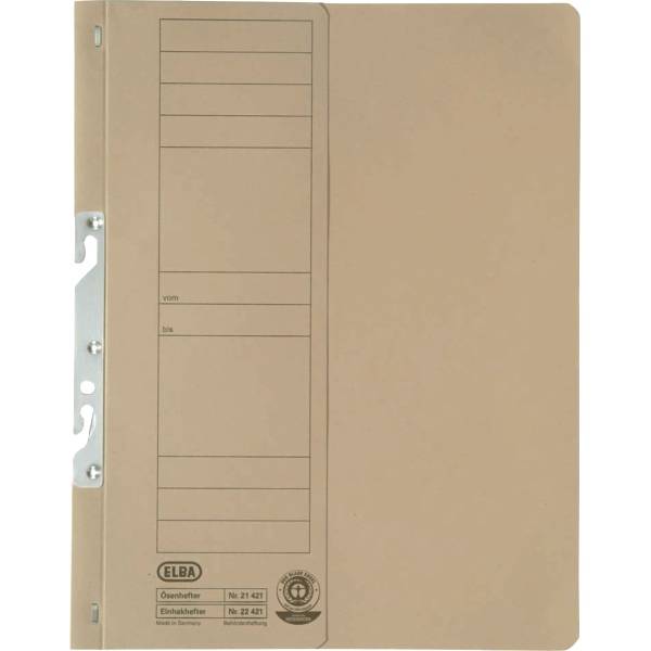 Einhakhefter Amtsheftung halber Vorderdeckel Karton chamois