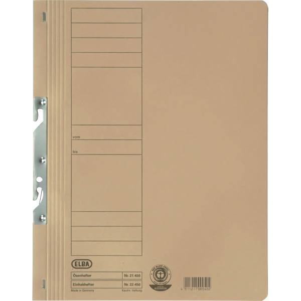 Einhakhefter kfm. Heftung ganzer Vorderdeckel Karton chamois