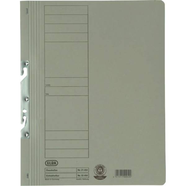 Einhakhefter kfm. Heftung ganzer Vorderdeckel Karton grau