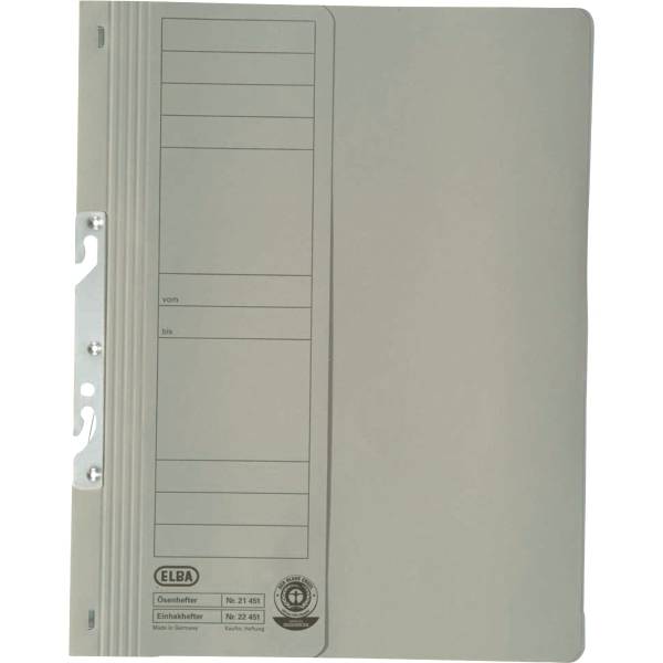 Einhakhefter A4 1/2 Vorderdeckel kfm. Heftung grau
