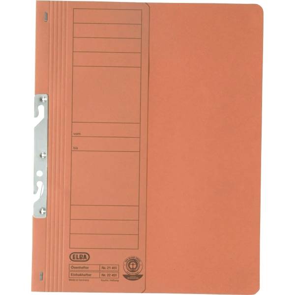 Einhakhefter A4 1/2 Vorderdeckel kfm. Heftung orange
