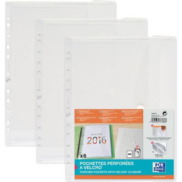 Dokumententaschen zum Abheften A4 PP VE=6 Stück farblos