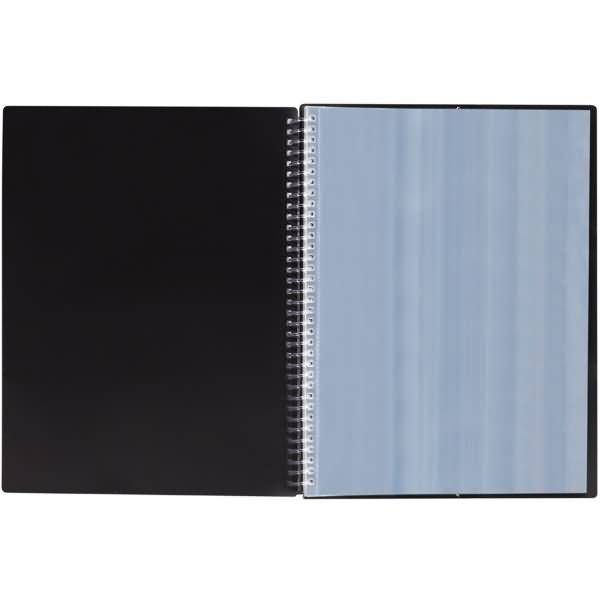 Spiralsichtbuch mit 40 Hüllen A4 PP blickdicht schwarz