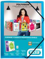 ELBA Polyvision - Aktenmappe mit 3 Klappen - für A4 - kobaltblau (durchsichtig)