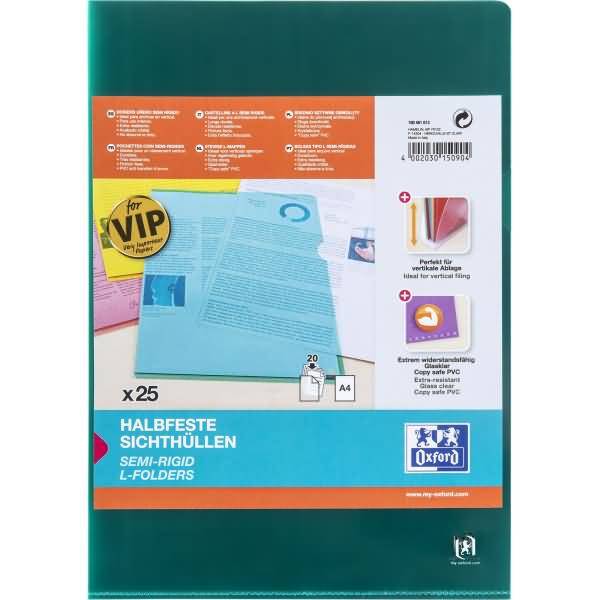 Sichthülle Premium A4 PVC-Folie 0,15mm VE=25 Stück grün