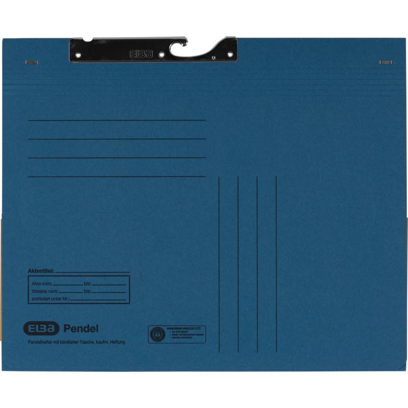 ELBA Pendelhefter mit Tasche, DIN A4, Manilakarton, blau