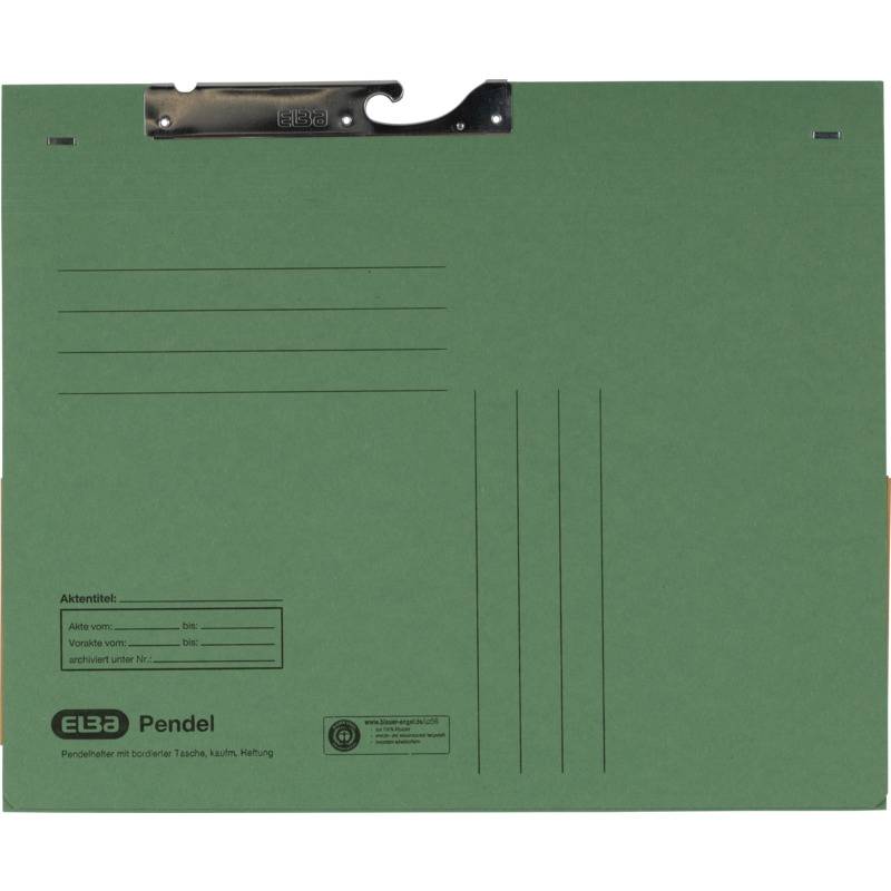 ELBA Pendelhefter mit Tasche, DIN A4, Manilakarton, grün