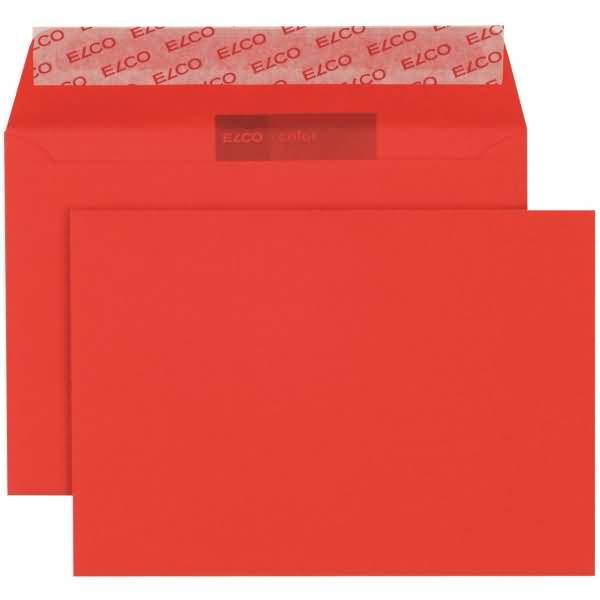 Briefumschläge Color intensiv-rot Haftklebung 100 g/qm VE=250 Stück