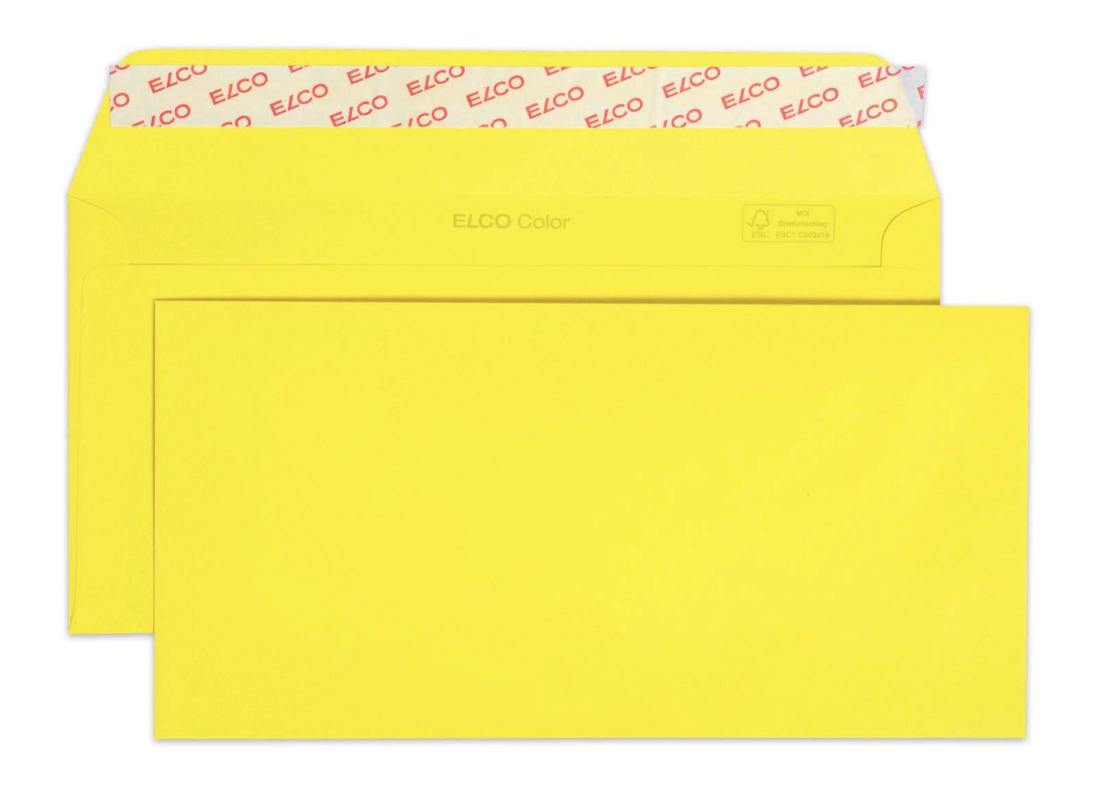 Elco Briefumschläge DIN lang ohne Fenster gelb 250 St.