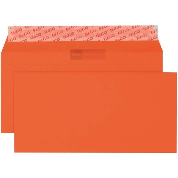 Oranges Dokumentenumschlag mit offener Klappe, die eine transparente Vordertasche auf dem Umschlag zeigt.