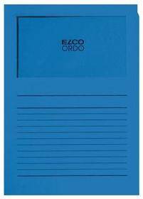 Notizbuch mit blauem Liniendesign und rechteckigem Etikettierbereich sowie dem Text „EZCO ORDO