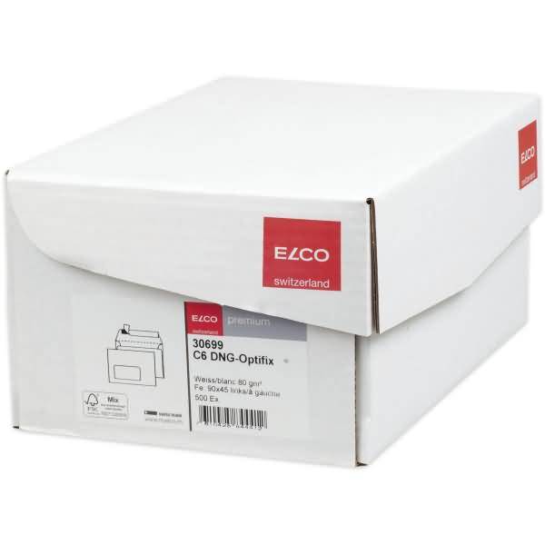 Briefumschläge Office Box C6 hochweiß Haftklebung Fenster links Innendruck 80 g/qm VE=500 Stück