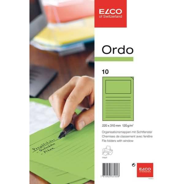 Organisationsmappe Ordo classico Papier A4 220x310 mm intensivgrün VE=10 Stück