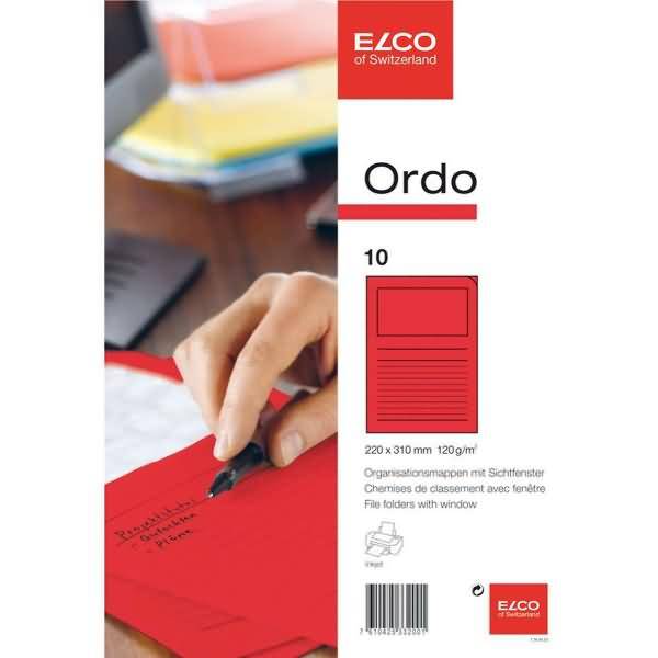 Organisationsmappe Ordo classico Papier A4 220x310 mm intensiv rot VE=10 Stück