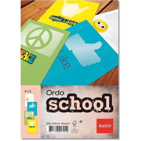 Organisationsmappe Ordo school Mix Papier A4 220x310 mm assortiert VE=12 Stück