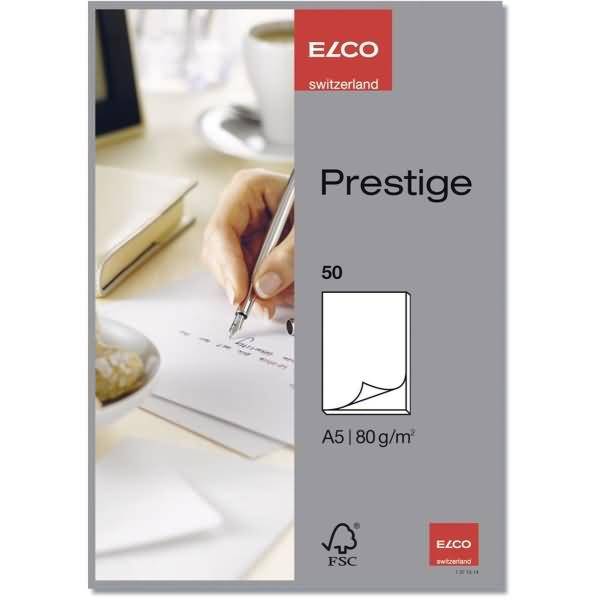 Schreibblock Prestige A5 hochweiß 80 g/qm blanko 50 Blatt
