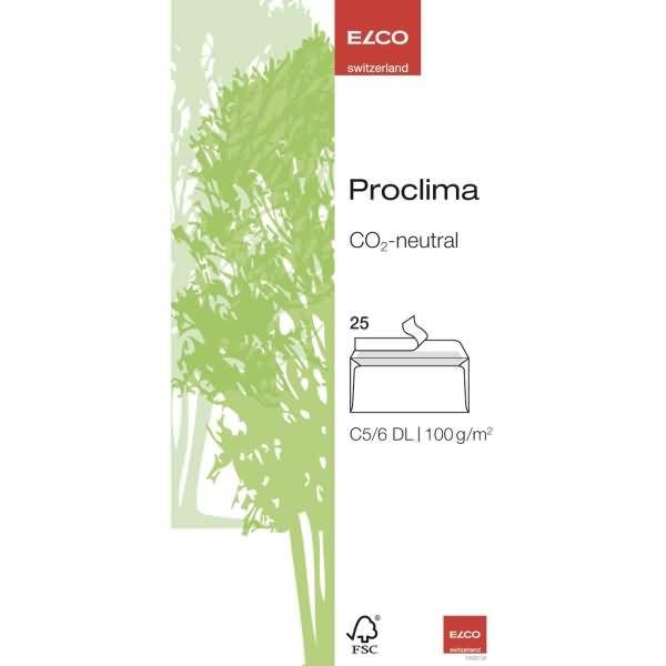 Briefumschläge Proclima Box C5/6 weiß Recycling Haftklebung Papier 100 g/qm VE=25 Stück