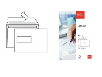 Illustration von zwei weißen Briefumschlägen neben einer ELCO Office Briefumschlag-Produktverpackung.