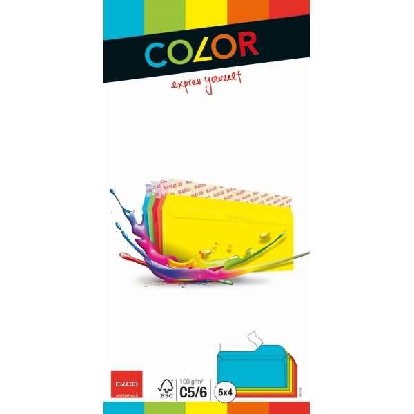 Elco 74617.00 - C6/C5 (114 x 229 mm) - Blau - Grün - Orange - Rot - Gelb - Papie