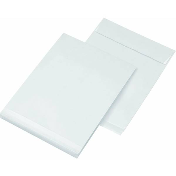 SECURITEX Versandtasche DIN C4, mit Seitenfalte (50 mm), ohne Fenster, weiß, Pac