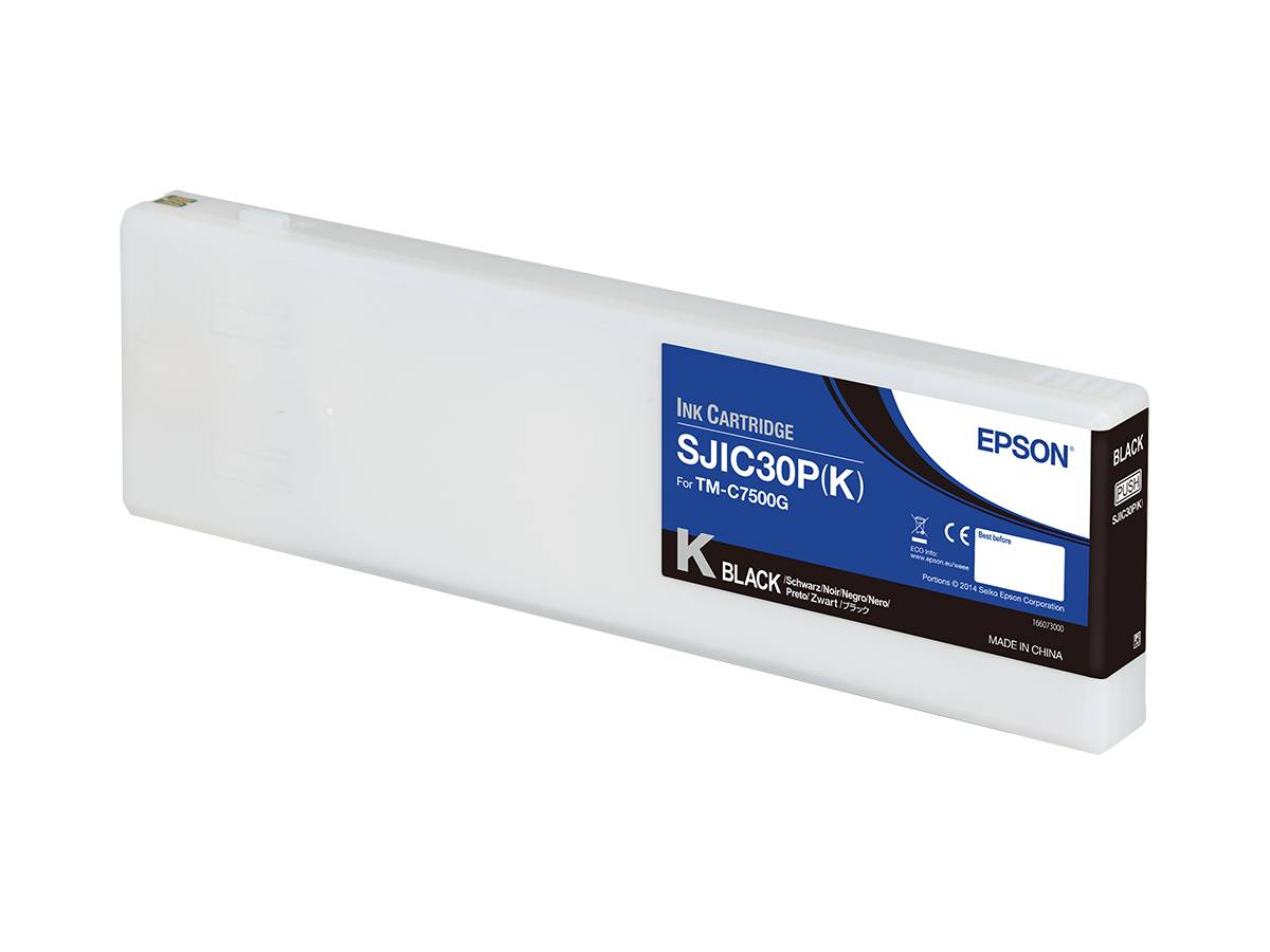 Epson-Tintenpatrone in Schwarz, Karton mit der Bezeichnung 