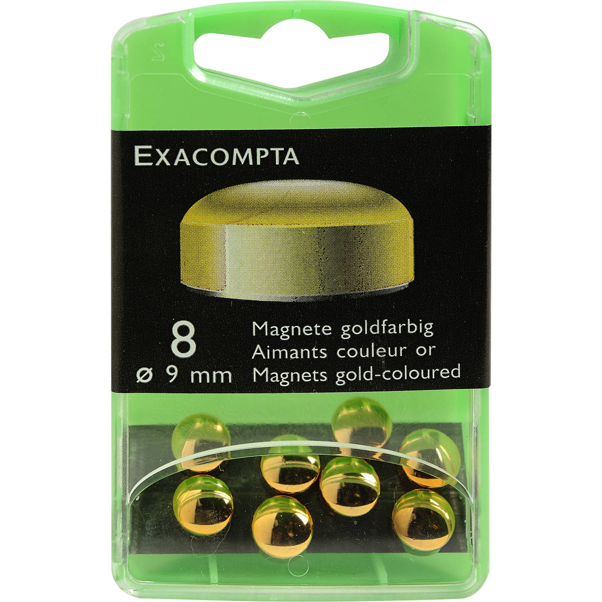 Exacompta Packung 8 Magneten F9, 9mm Durchmesser - Gold - 10912E