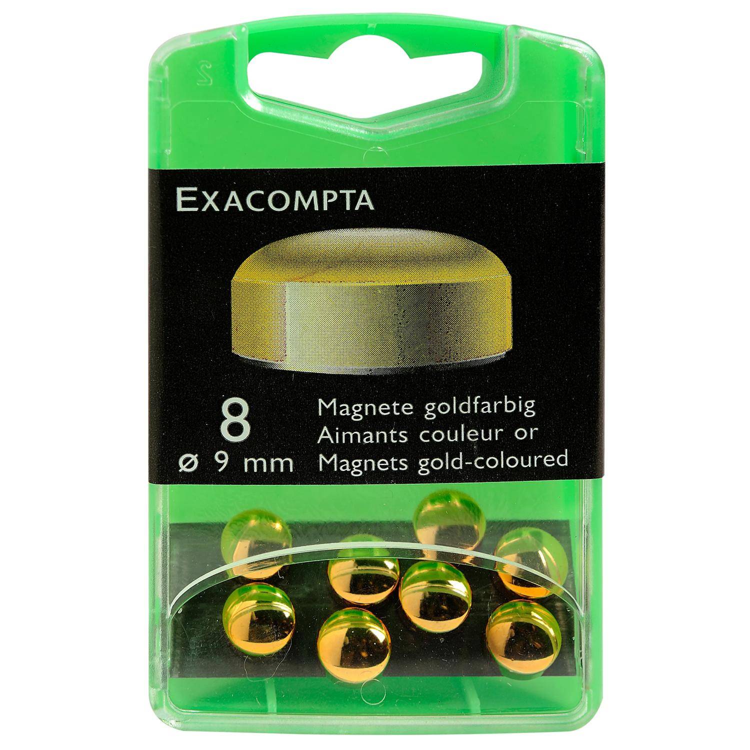 Exacompta Packung 8 Magneten F9, 9mm Durchmesser - Gold - 10912E