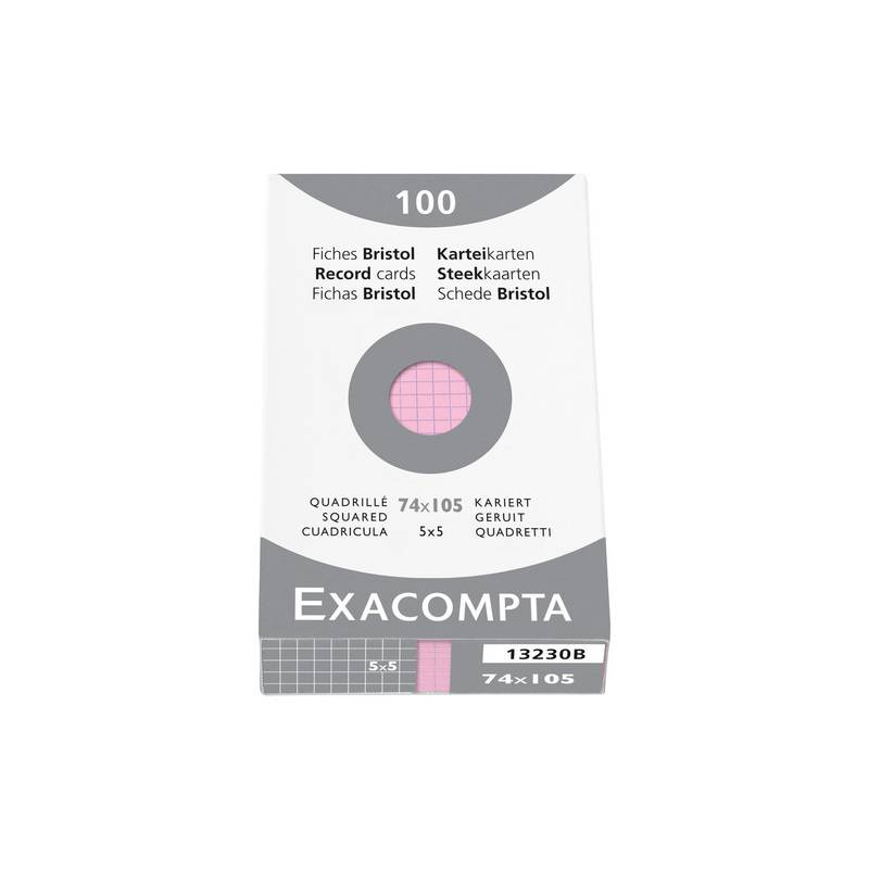 EXACOMPTA Karteikarten, DIN A7, kariert, rosa