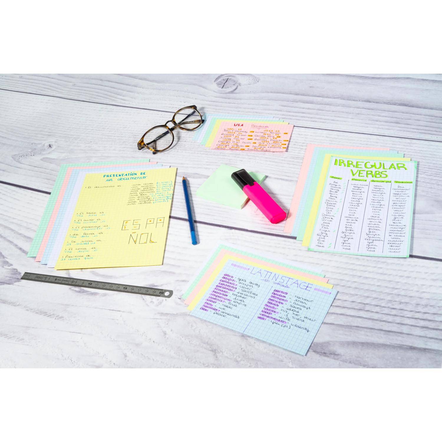 Exacompta Karteikarten A4 kariert, Faltschachtel mit 100 Stück - Weiß - 13206E