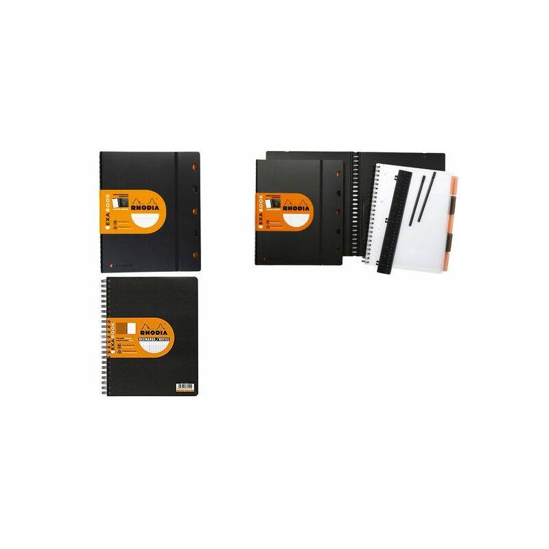 RHODIA Spiralblock für EXABOOK, A4+, kariert, schwarz