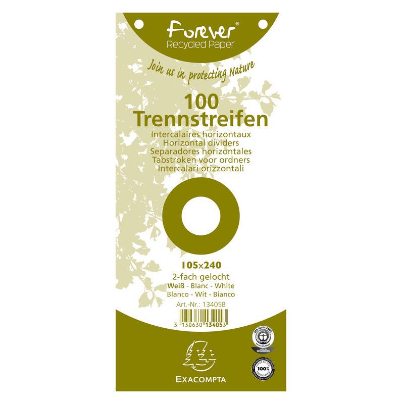 EXACOMPTA Trennstreifen Recycling, 105 x 240 mm, weiß