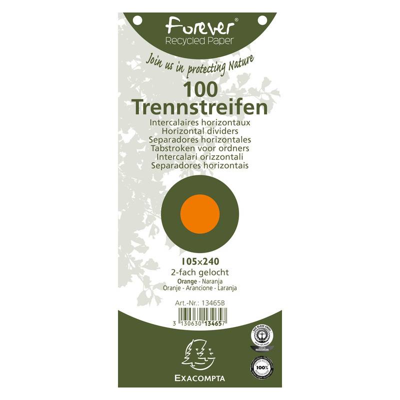 EXACOMPTA Trennstreifen Recycling, 105 x 240 mm, orange