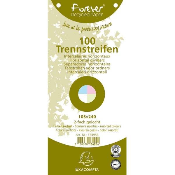 Trennstreifen 10,5x24cm 180g/qm Karton RC farbig sortiert VE=100 Stück