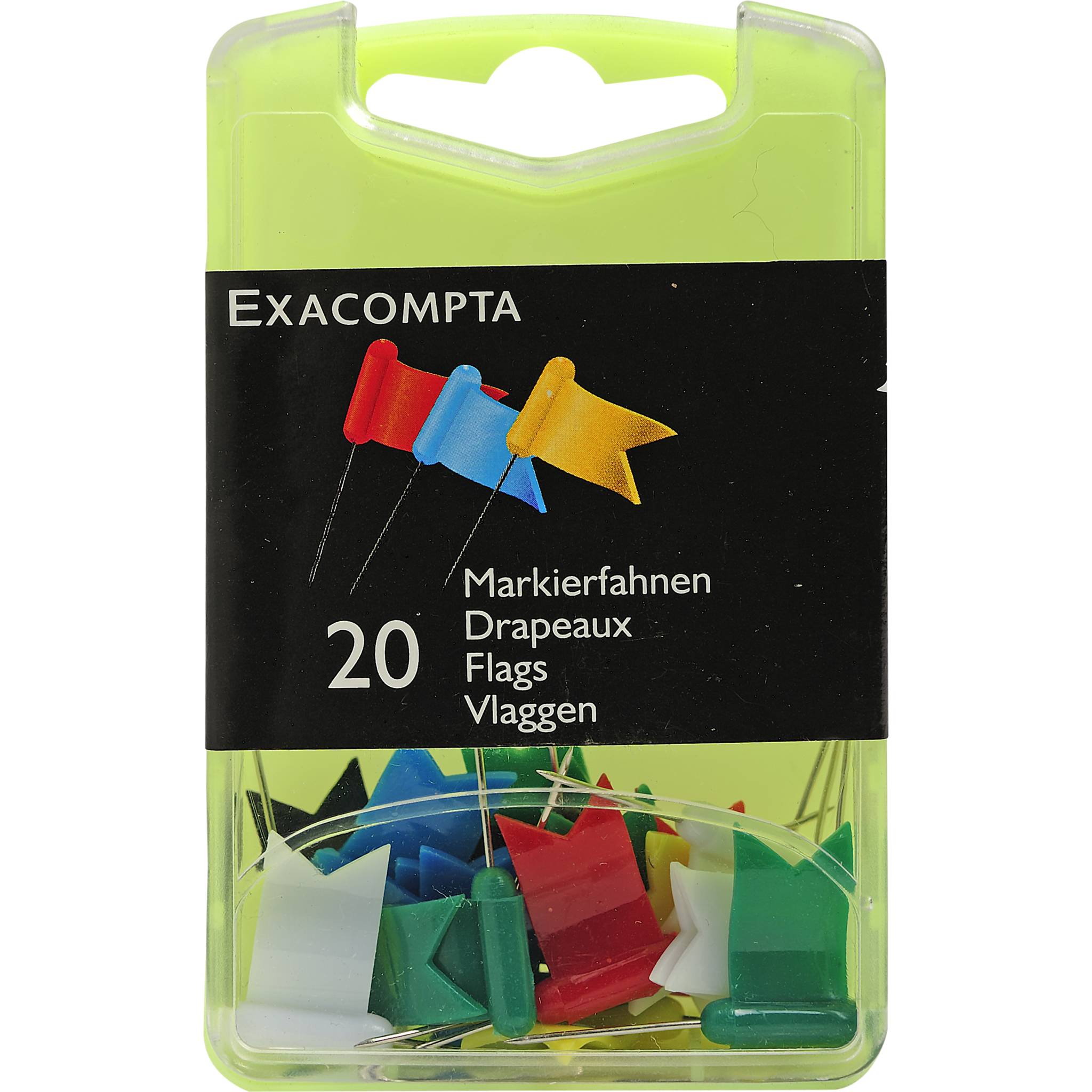 Exacompta Blisterbox mit 20 Stück Markierfahnen, Spitze 16mm - sortiert - 14099E
