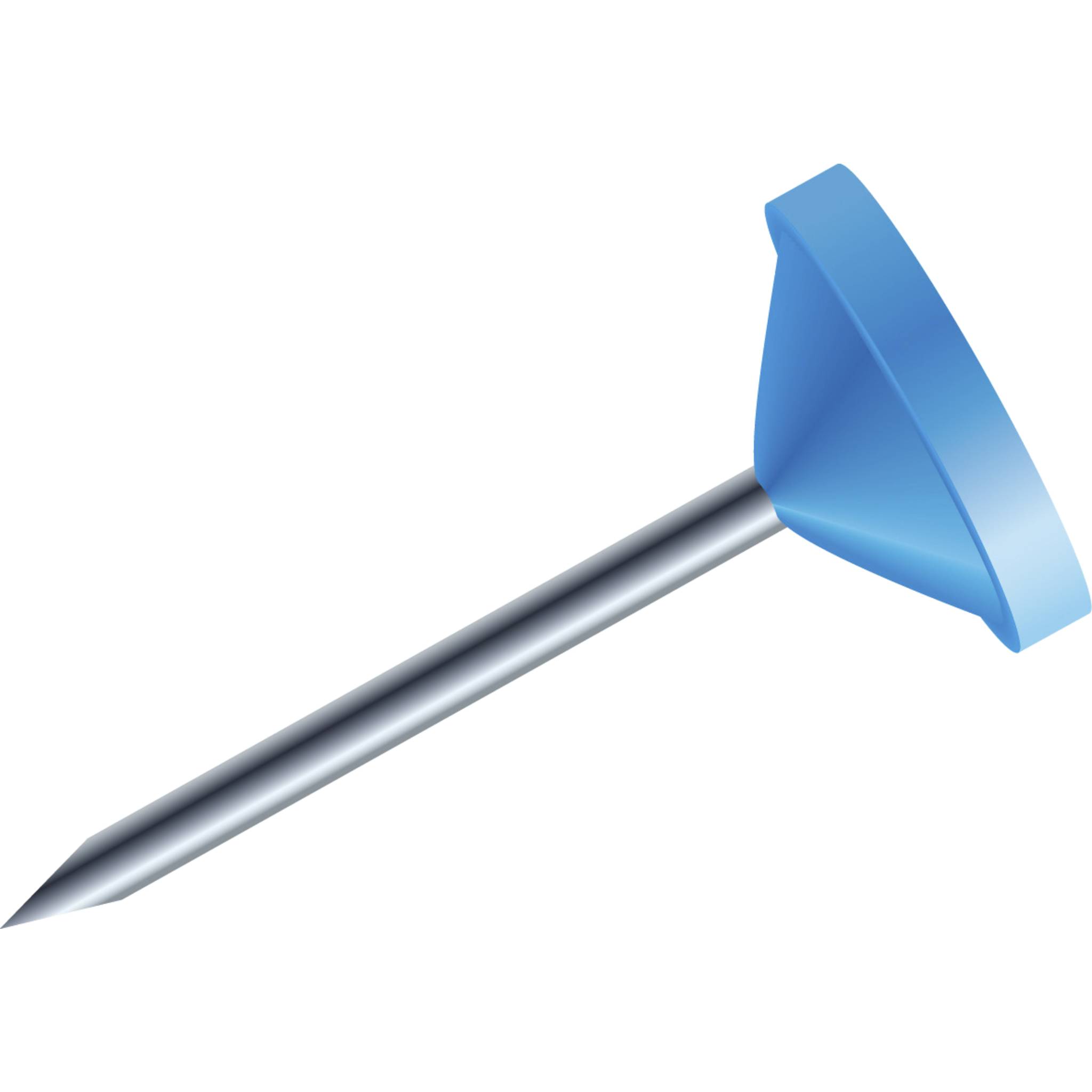 Exacompta 14502E Blisterbox mit 100 Stück Flachkopfnadeln, Ø5mm, Spitze 8mm - Hellblau