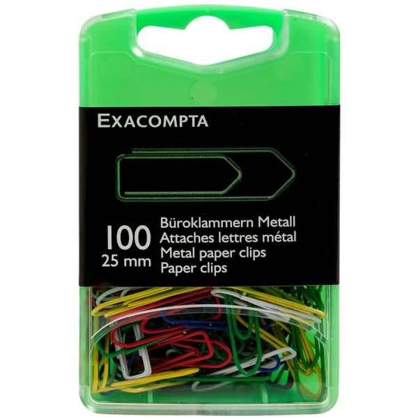 Büroklammern 25mm farbig sortiert VE=100 Stück