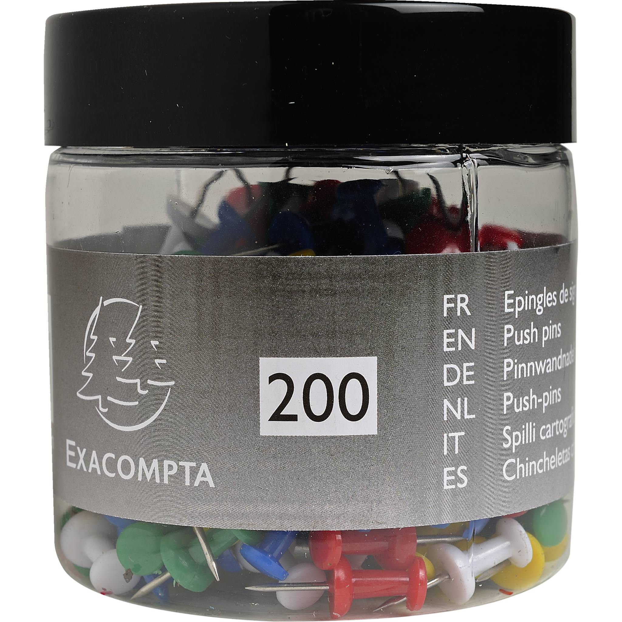 Exacompta Blisterbox 200x Pinnwandnadeln Push Pins Ø10mm 7mm sortiert 14769E
