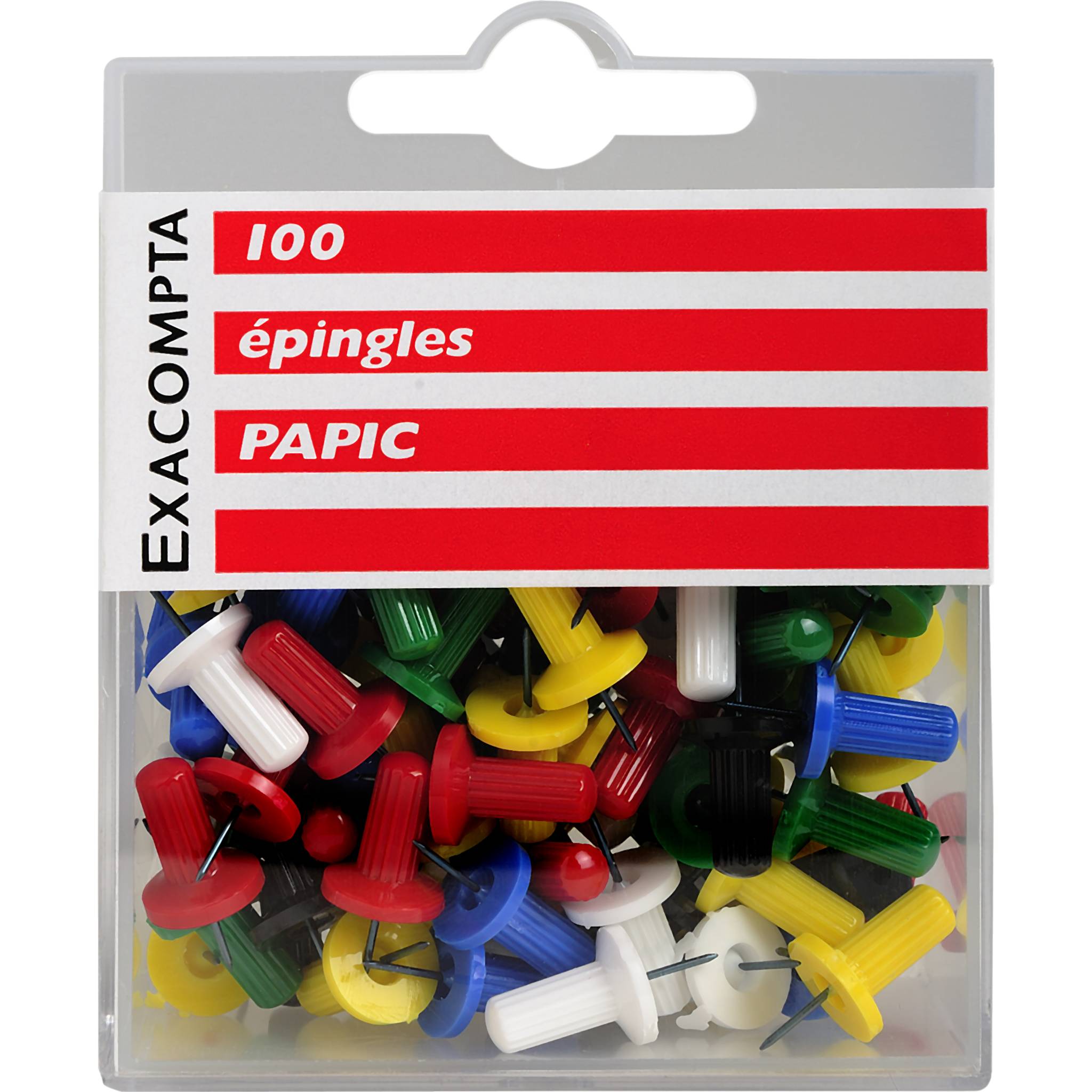 Exacompta Blisterbox 100x Pinnwandnadeln Papic Ø10mm Spitze 7mm sortiert 14996E