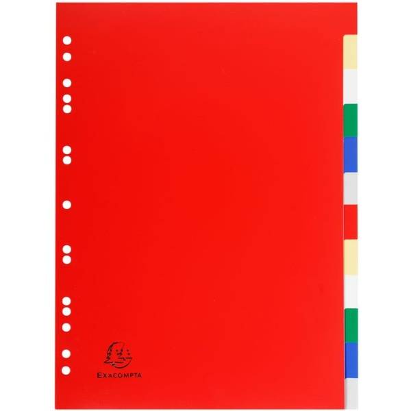 Register A4 PP blanco 12-teilig farbig