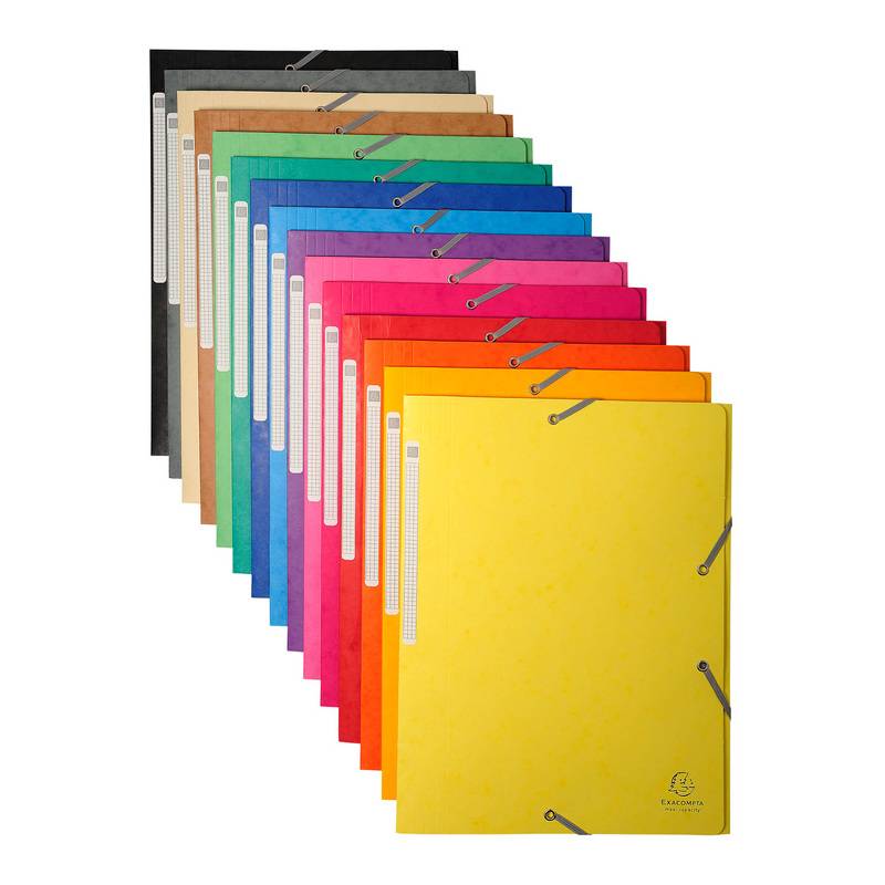EXACOMPTA Eckspannermappe, DIN A4, Karton, farbig sortiert