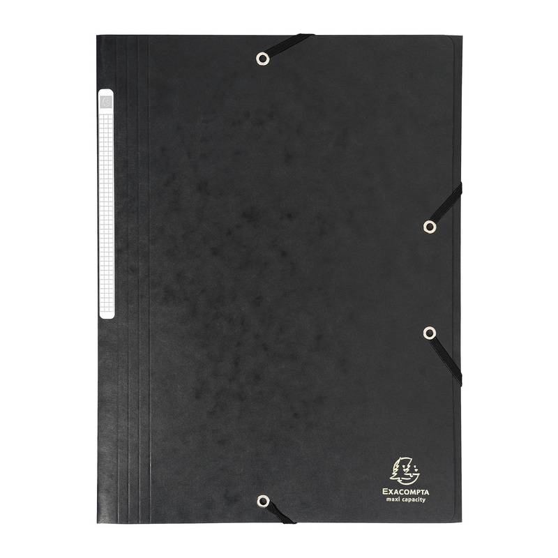 EXACOMPTA Eckspannermappe, DIN A4, Karton, schwarz