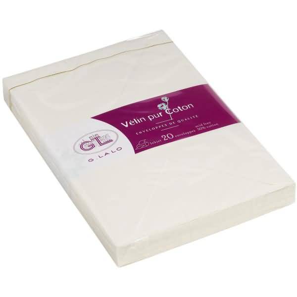 Umschläge Velin pur Coton C6 125g/qm VE=20 Stück weiß