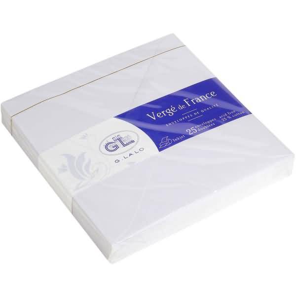 Umschläge Verge 14x14cm NK VE=25 Stück weiß