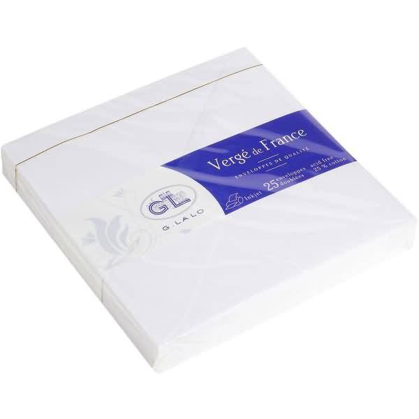 Umschläge Verge 14x14cm NK VE=25 Stück extraweiß