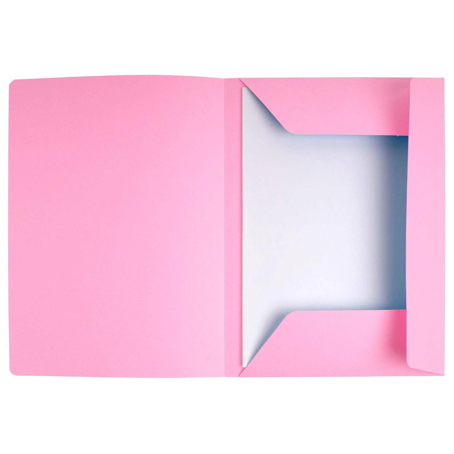 Exacompta Pack 50 Aktenmappen, mit 3 Klappen und Index, A4 - Rosa - 235003E