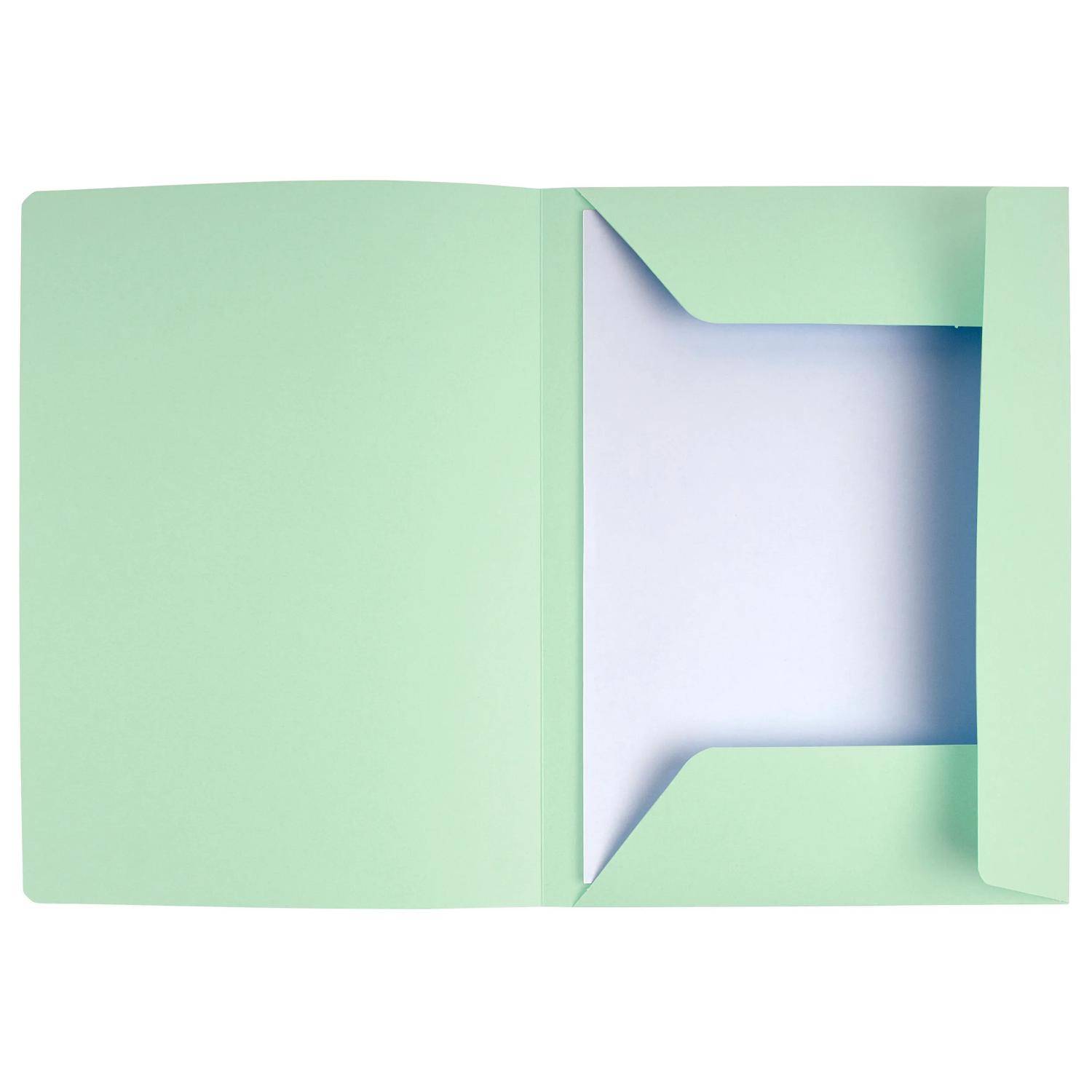 Exacompta Pack 50 Aktenmappen, + 3 Klappen, Index, A4, Hellgrün, 235004E